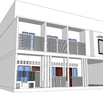 现代宿舍楼房建筑SU模型下载_sketchup草图大师SKP模型