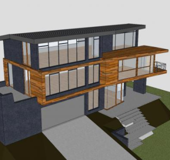 暮光之城别墅建筑SU模型下载_sketchup草图大师SKP模型