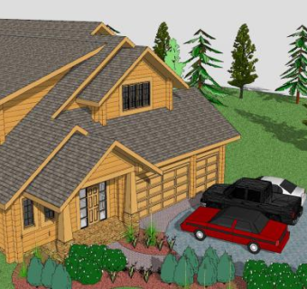 现代郊区建筑SU模型下载_sketchup草图大师SKP模型