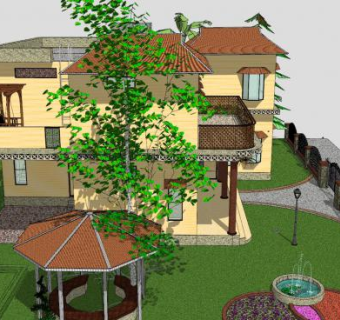 我的房子别墅建筑SU模型下载_sketchup草图大师SKP模型