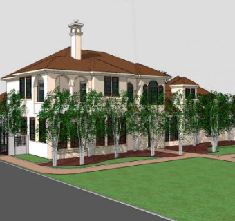 豪华公寓别墅SU模型下载_sketchup草图大师SKP模型