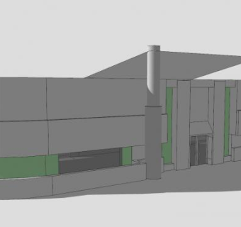 现代双层旅馆建筑SU模型下载_sketchup草图大师SKP模型