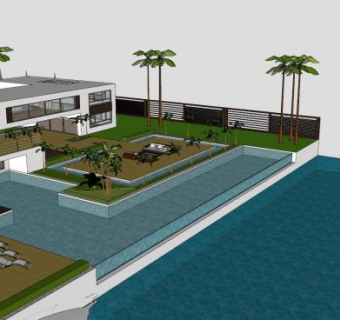 豪华别墅住宅建筑SU模型下载_sketchup草图大师SKP模型