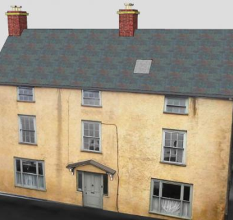 老式三层楼房建筑SU模型下载_sketchup草图大师SKP模型