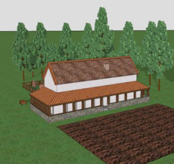 古代罗马别墅建筑SU模型下载_sketchup草图大师SKP模型