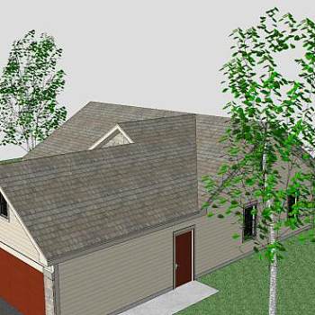 平房风格房子建筑SU模型下载_sketchup草图大师SKP模型