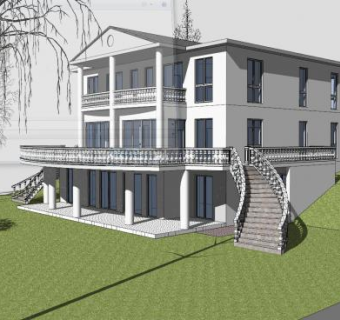 简欧别墅建筑SU模型下载_sketchup草图大师SKP模型