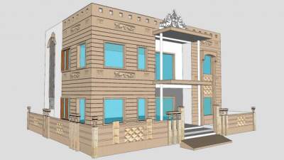 超豪华豪宅建筑SU模型下载_sketchup草图大师SKP模型