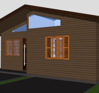 现代小型木屋套房SU模型下载_sketchup草图大师SKP模型