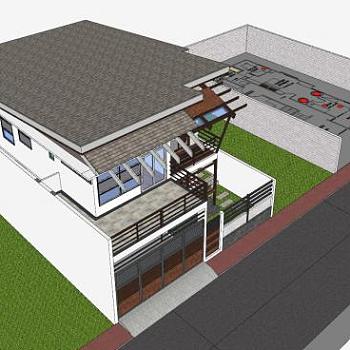 现代中档住宅建筑SU模型下载_sketchup草图大师SKP模型