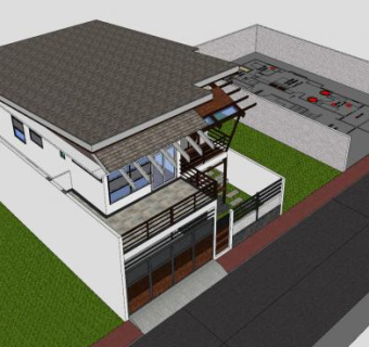 现代中档住宅建筑SU模型下载_sketchup草图大师SKP模型