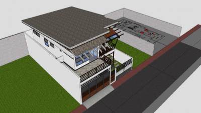 现代中档住宅建筑SU模型下载_sketchup草图大师SKP模型