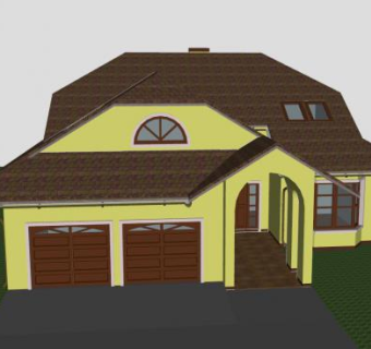 家庭别墅房子SU模型下载_sketchup草图大师SKP模型