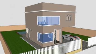 现代化别墅房子建筑SU模型下载_sketchup草图大师SKP模型