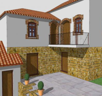 葡萄牙别墅建筑SU模型下载_sketchup草图大师SKP模型