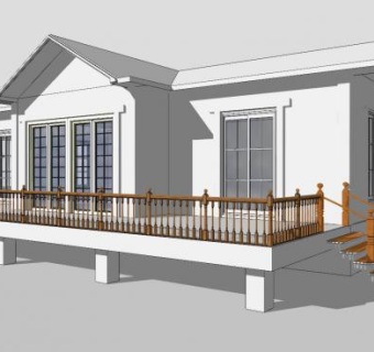 别墅木屋房子建筑SU模型下载_sketchup草图大师SKP模型