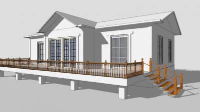 别墅木屋房子建筑SU模型下载_sketchup草图大师SKP模型