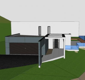 现代房子坡上建筑SU模型下载_sketchup草图大师SKP模型