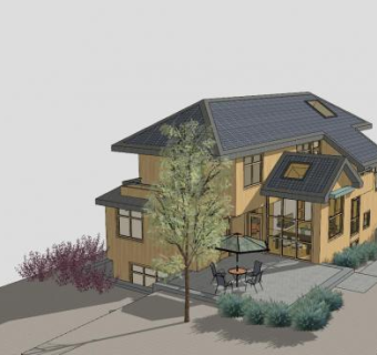 多单元太阳能别墅SU模型下载_sketchup草图大师SKP模型