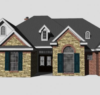 户外别墅现代建筑SU模型下载_sketchup草图大师SKP模型