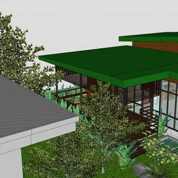 空气导航别墅建筑SU模型下载_sketchup草图大师SKP模型
