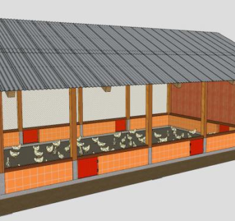 殖民地家禽饲养建筑SU模型下载_sketchup草图大师SKP模型