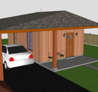 小房子阳光房建筑SU模型下载_sketchup草图大师SKP模型