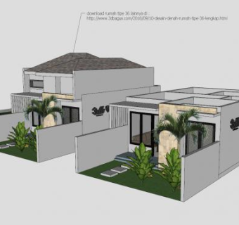 极简屋别墅建筑SU模型下载_sketchup草图大师SKP模型