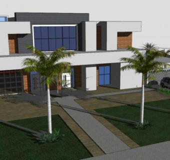 现代主义豪华住宅建筑SU模型下载_sketchup草图大师SKP模型