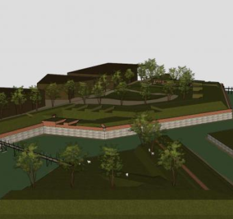 户外景观现代别墅建筑SU模型下载_sketchup草图大师SKP模型