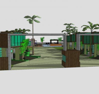 景观别墅住宅建筑SU模型下载_sketchup草图大师SKP模型