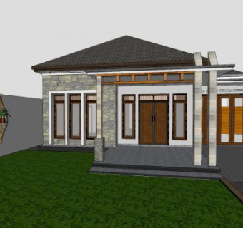 普通房子别墅SU模型下载_sketchup草图大师SKP模型