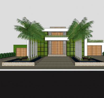 现代风格别墅建筑SU模型下载_sketchup草图大师SKP模型