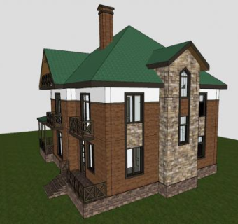 现代房子住宅别墅建筑SU模型下载_sketchup草图大师SKP模型