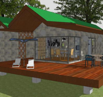 山间小屋别墅建筑SU模型下载_sketchup草图大师SKP模型