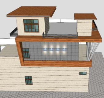 现代建筑房子住宅SU模型下载_sketchup草图大师SKP模型