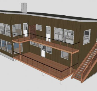 别墅室外建筑SU模型下载_sketchup草图大师SKP模型