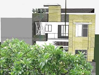 <em>现代房子</em>住宅建筑SU模型下载_sketchup草图大师SKP模型