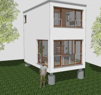现代别墅小房子建筑SU模型下载_sketchup草图大师SKP模型