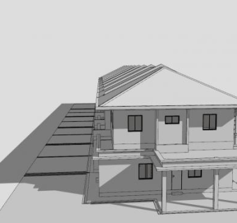 简欧风格阳台别墅SU模型下载_sketchup草图大师SKP模型