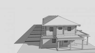 简欧风格阳台别墅SU模型下载_sketchup草图大师SKP模型