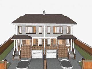 郊区房子建筑SU模型下载_sketchup草图大师SKP模型