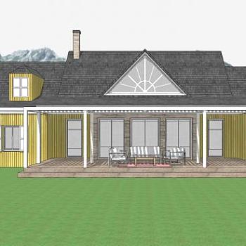 现代别墅度假建筑SU模型下载_sketchup草图大师SKP模型