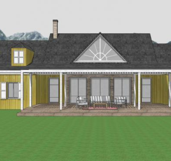 现代别墅度假建筑SU模型下载_sketchup草图大师SKP模型