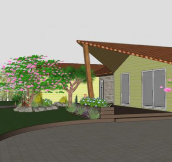 花园景观别墅SU模型下载_sketchup草图大师SKP模型