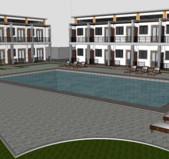 现代建筑公寓住宅SU模型下载_sketchup草图大师SKP模型