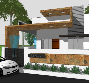 单层房子建筑SU模型下载_sketchup草图大师SKP模型