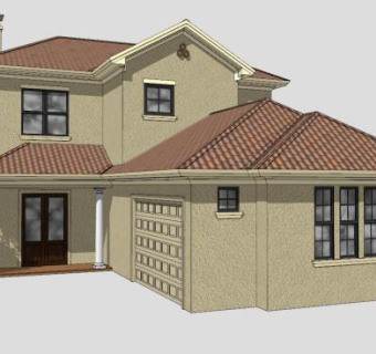 佛罗里达房子建筑SU模型下载_sketchup草图大师SKP模型