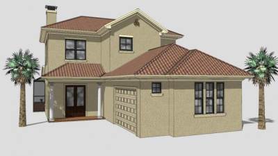 佛罗里达房子建筑SU模型下载_sketchup草图大师SKP模型