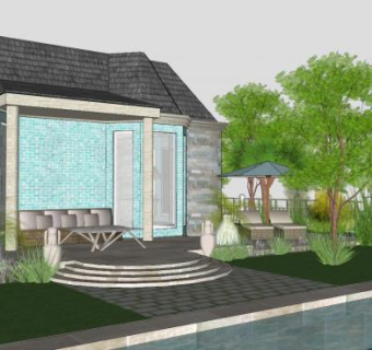 度假户外别墅建筑SU模型下载_sketchup草图大师SKP模型